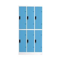 KOL 6-Door Locker Cabinet with 1 Clothes Hanging Rod, 1 Shelves, and Individual Door Locks-5